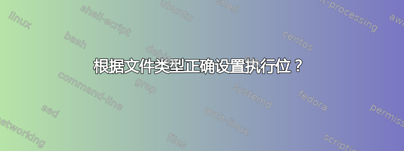 根据文件类型正确设置执行位？