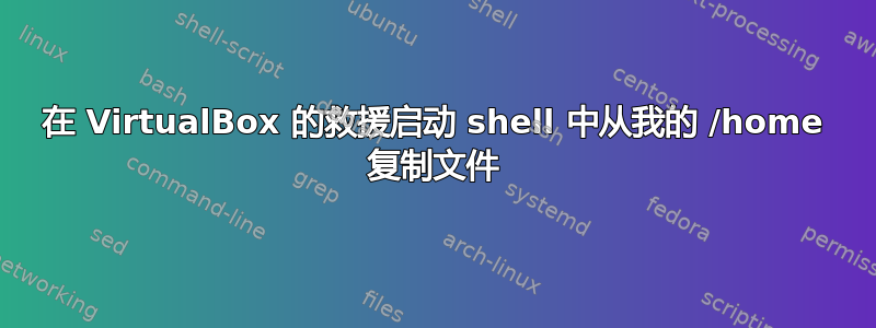 在 VirtualBox 的救援启动 shell 中从我的 /home 复制文件