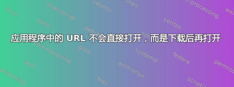 应用程序中的 URL 不会直接打开，而是下载后再打开