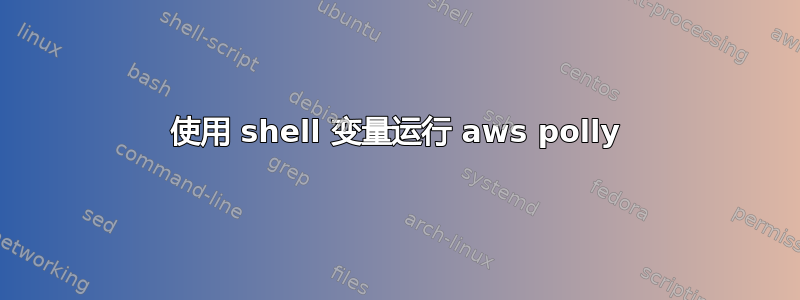 使用 shell 变量运行 aws polly