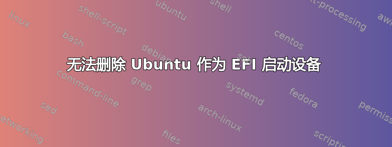 无法删除 Ubuntu 作为 EFI 启动设备