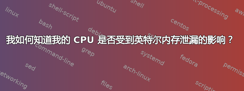 我如何知道我的 CPU 是否受到英特尔内存泄漏的影响？