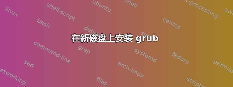 在新磁盘上安装 grub