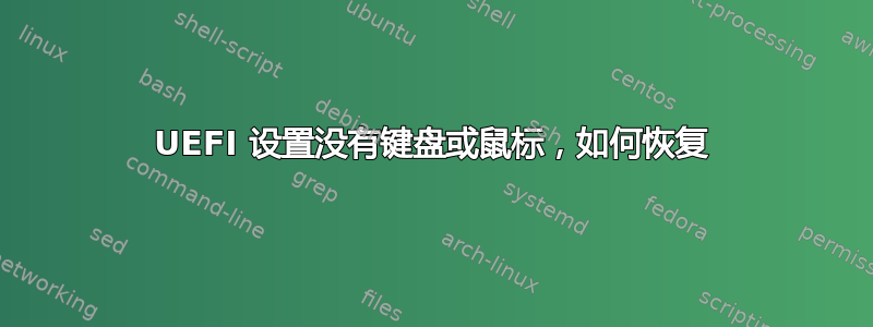 UEFI 设置没有键盘或鼠标，如何恢复