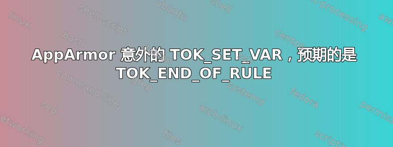 AppArmor 意外的 TOK_SET_VAR，预期的是 TOK_END_OF_RULE