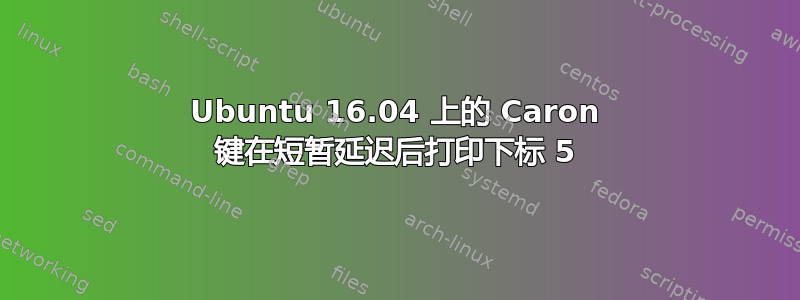 Ubuntu 16.04 上的 Caron 键在短暂延迟后打印下标 5