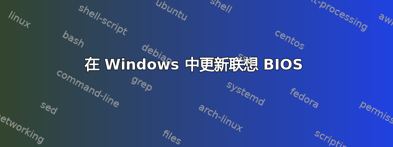 在 Windows 中更新联想 BIOS