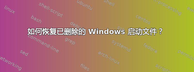 如何恢复已删除的 Windows 启动文件？