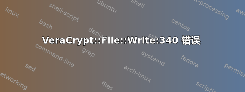 VeraCrypt::File::Write:340 错误