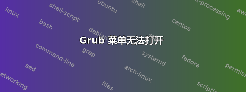 Grub 菜单无法打开