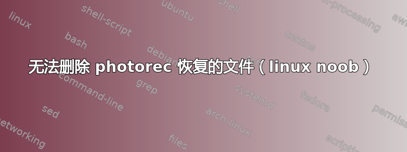 无法删除 photorec 恢复的文件（linux noob）