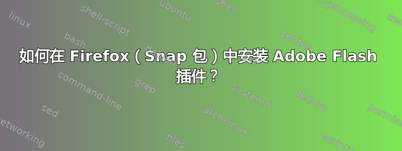 如何在 Firefox（Snap 包）中安装 Adob​​e Flash 插件？