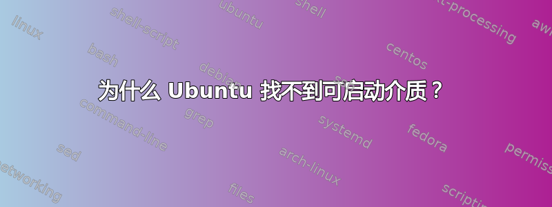 为什么 Ubuntu 找不到可启动介质？