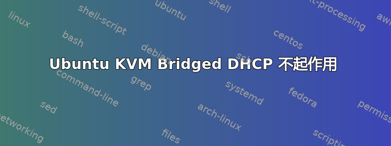 Ubuntu KVM Bridged DHCP 不起作用