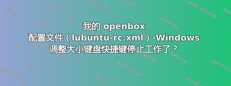 我的 openbox 配置文件（lubuntu-rc.xml）-Windows 调整大小键盘快捷键停止工作了？