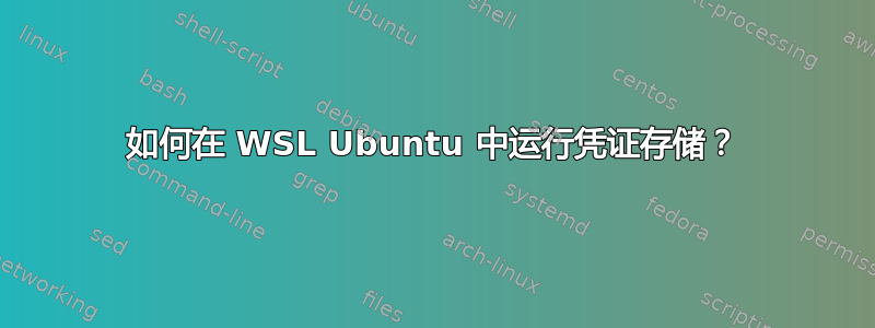 如何在 WSL Ubuntu 中运行凭证存储？