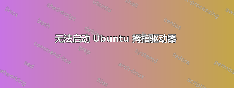 无法启动 Ubuntu 拇指驱动器