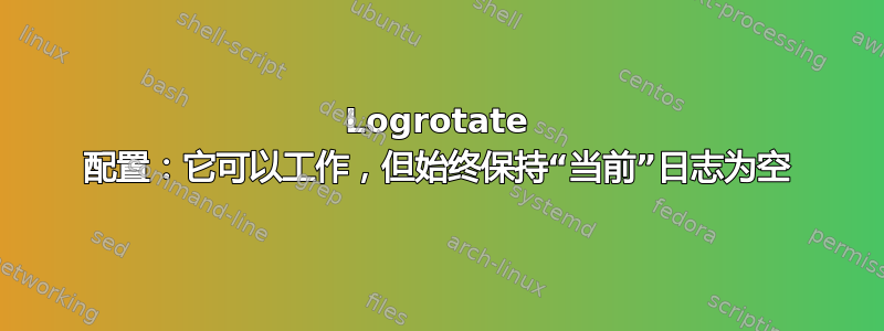 Logrotate 配置：它可以工作，但始终保持“当前”日志为空