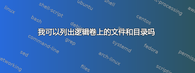 我可以列出逻辑卷上的文件和目录吗