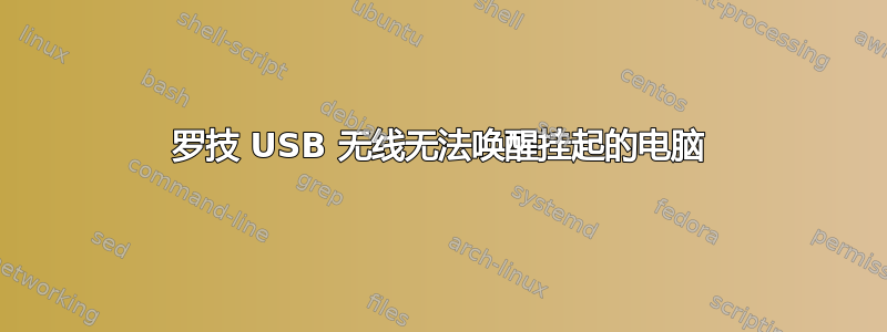 罗技 USB 无线无法唤醒挂起的电脑