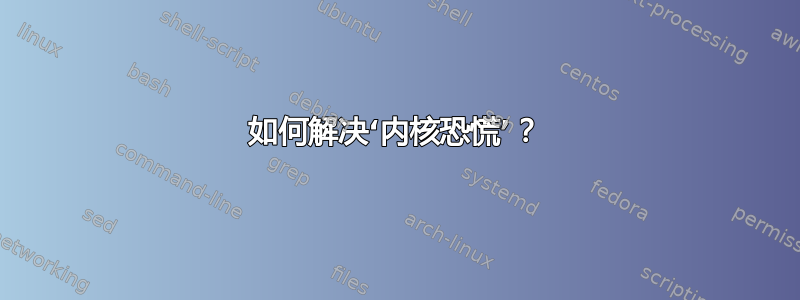 如何解决‘内核恐慌’？