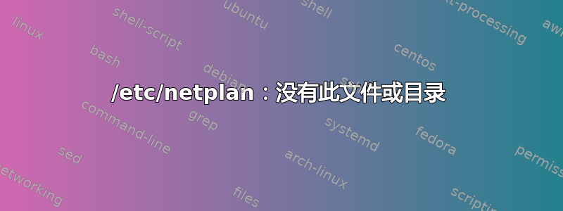 /etc/netplan：没有此文件或目录