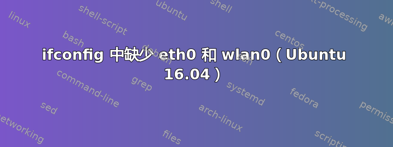 ifconfig 中缺少 eth0 和 wlan0（Ubuntu 16.04）