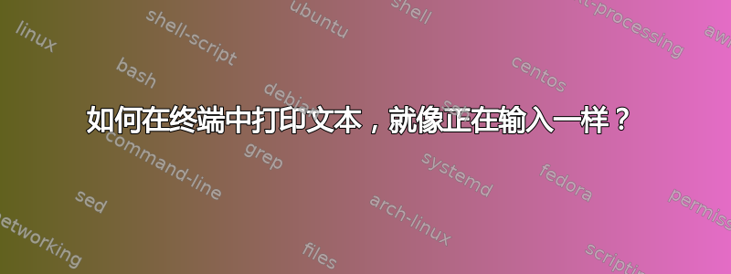 如何在终端中打印文本，就像正在输入一样？