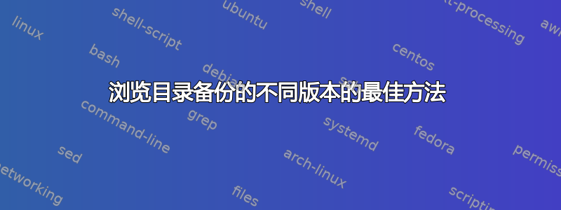 浏览目录备份的不同版本的最佳方法