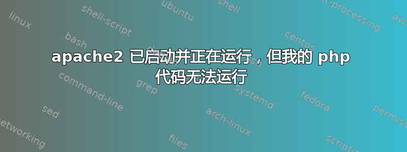 apache2 已启动并正在运行，但我的 php 代码无法运行