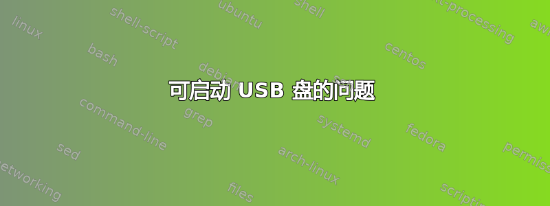 可启动 USB 盘的问题