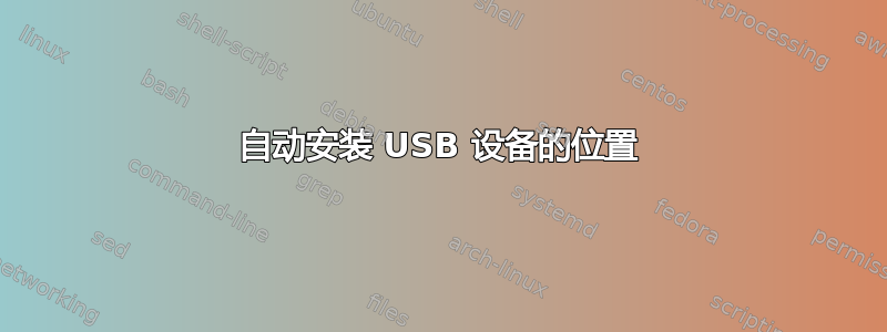 自动安装 USB 设备的位置