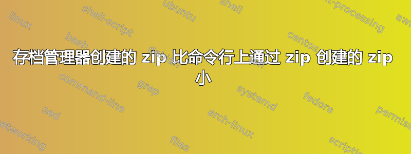 存档管理器创建的 zip 比命令行上通过 zip 创建的 zip 小