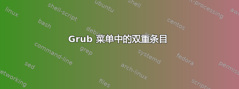 Grub 菜单中的双重条目