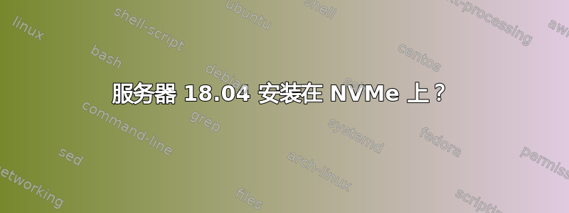 服务器 18.04 安装在 NVMe 上？