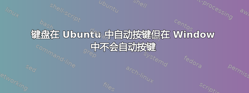 键盘在 Ubuntu 中自动按键但在 Window 中不会自动按键