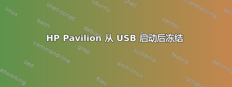 HP Pavilion 从 USB 启动后冻结