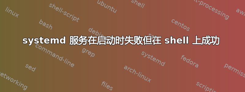 systemd 服务在启动时失败但在 shell 上成功