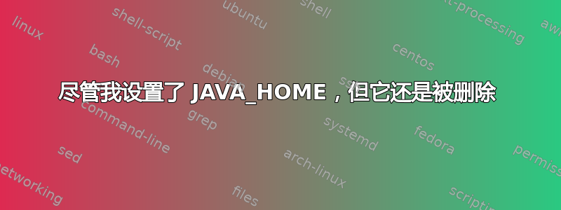 尽管我设置了 JAVA_HOME，但它还是被删除