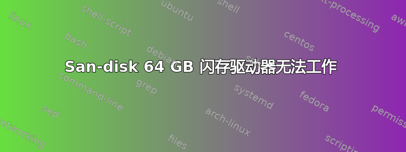 San-disk 64 GB 闪存驱动器无法工作