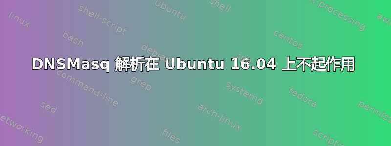 DNSMasq 解析在 Ubuntu 16.04 上不起作用