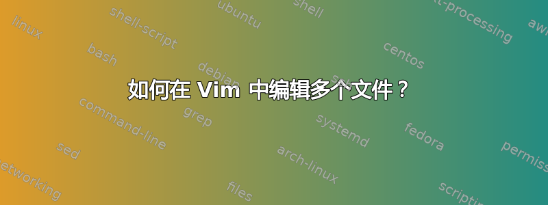 如何在 Vim 中编辑多个文件？