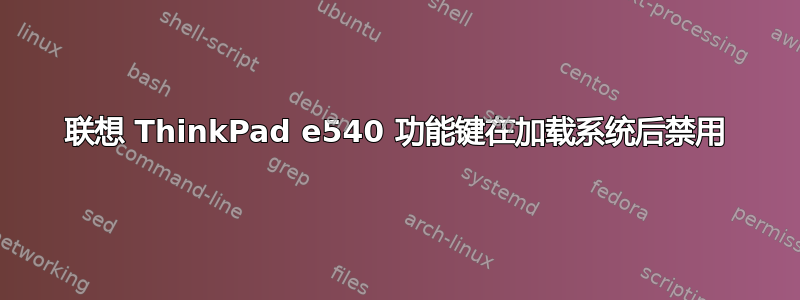 联想 ThinkPad e540 功能键在加载系统后禁用