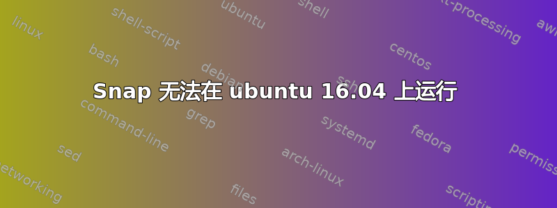 Snap 无法在 ubuntu 16.04 上运行