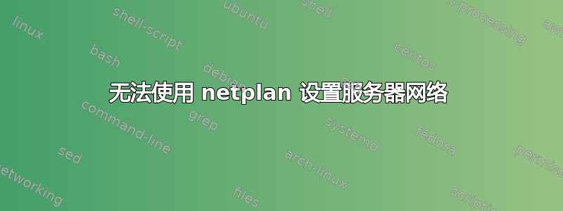 无法使用 netplan 设置服务器网络