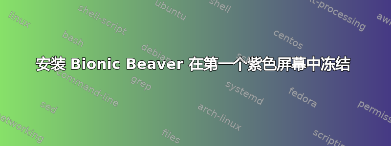 安装 Bionic Beaver 在第一个紫色屏幕中冻结