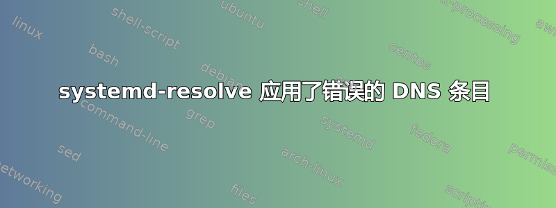 systemd-resolve 应用了错误的 DNS 条目