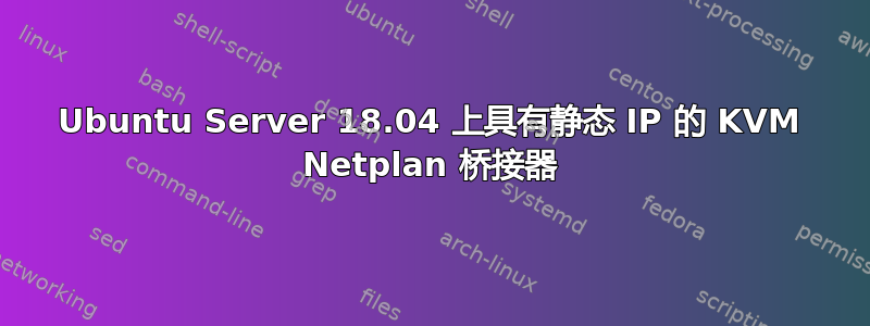 Ubuntu Server 18.04 上具有静态 IP 的 KVM Netplan 桥接器