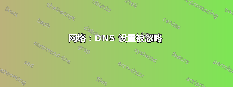 网络：DNS 设置被忽略