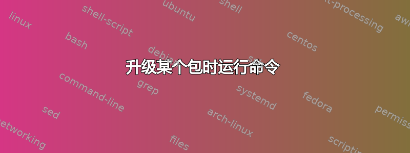 升级某个包时运行命令